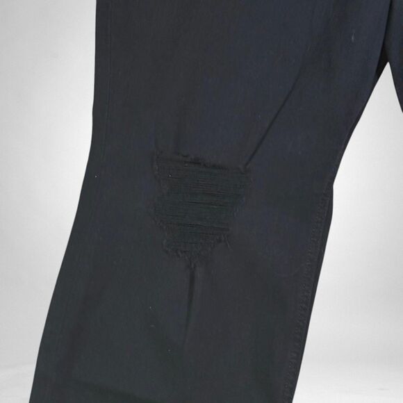 7 FOR ALL MANKIND Jen7 Women's Destructed Boyfriend Black Jeans NWT Size 20W - Picture 4 of 8
